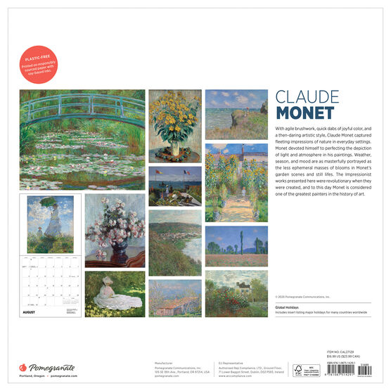 Claude Monet Calendar 2027