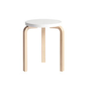 Alvar Aalto white lacquered Stool 60