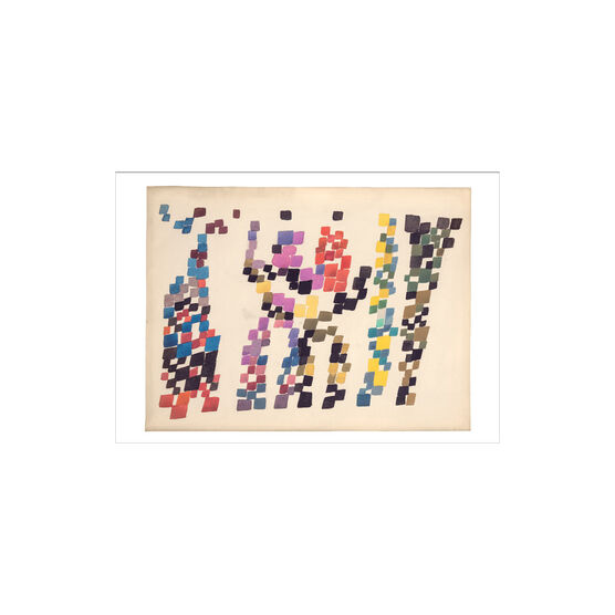 Sophie Taeuber-Arp Quadrangular Strokes Evoking Group of Figures greetings card