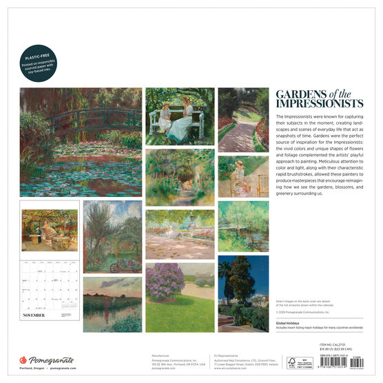 Gardens of the Impressionists Calendar 2027