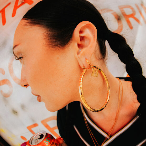 Neneh gold hoop earrings