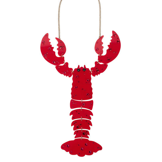 Giant red lobster necklace