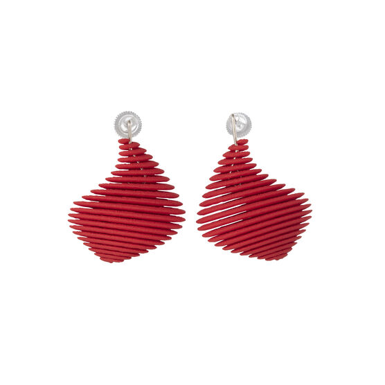 Red Helix 3D printed earrings