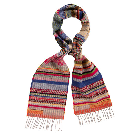Crimson striped scarf