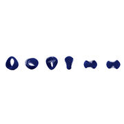 Blue 3d printed ring seen from all angles