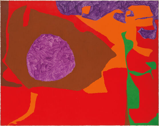Patrick Heron: Scribbled Violet Disc in Venetian with Reds and Emerald