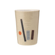 Decorated ceramic beaker
