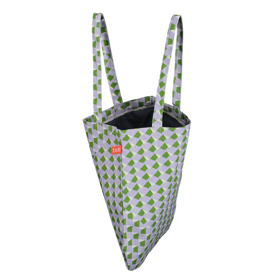 Laura Spring Geometric purple and green tote bag