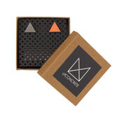 Grey and pink triangle stud earrings