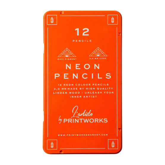 Neon colouring pencil set