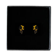 Poptagon yellow and black earrings