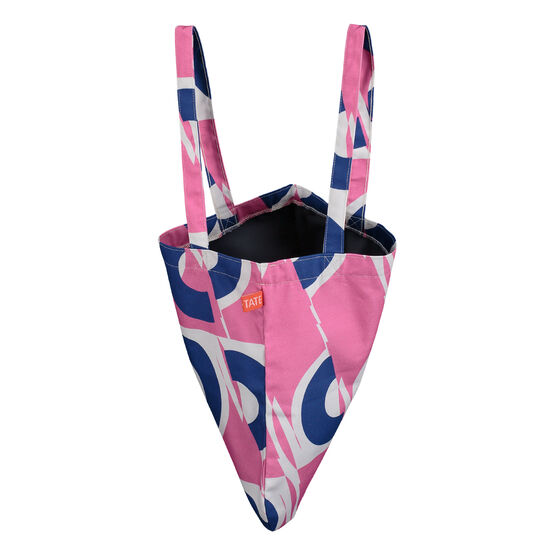 Laura Spring pink and blue circle tote bag