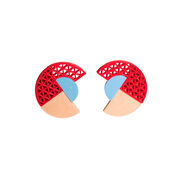 Red Swoon semi circle earrings