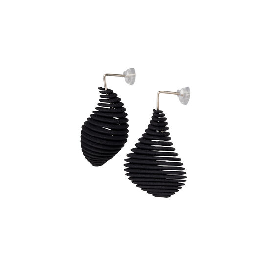 Black Helix 3D printed earrings
