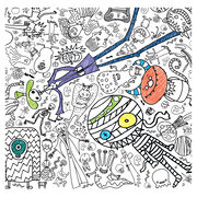 Monsters giant paper tablecloth colouring sheet