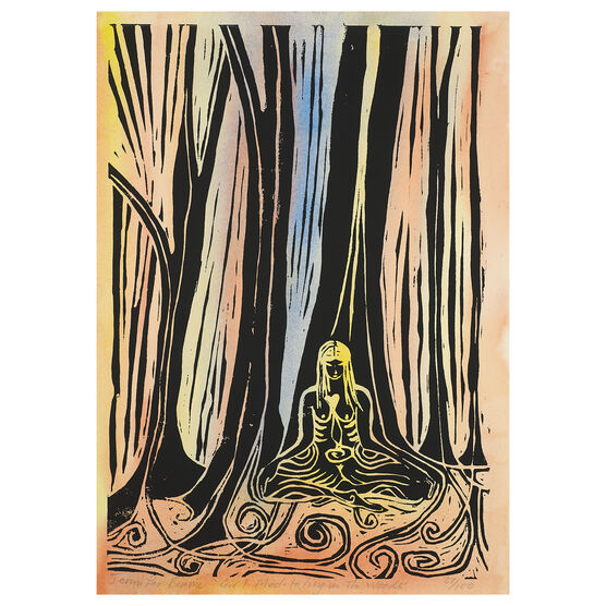 Jennifer Binnie, Girl Meditating in the Woods, 2023