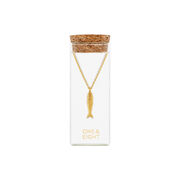 Lucky Fish charm gold necklace