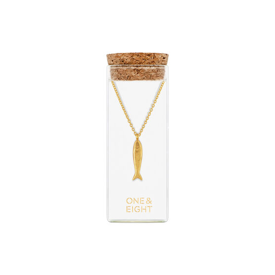 Lucky Fish charm gold necklace