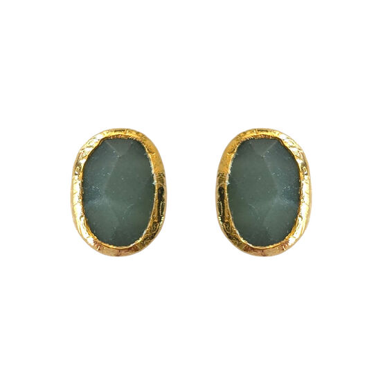 Jade stone stud earrings