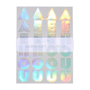 Holographic alphabet stickers