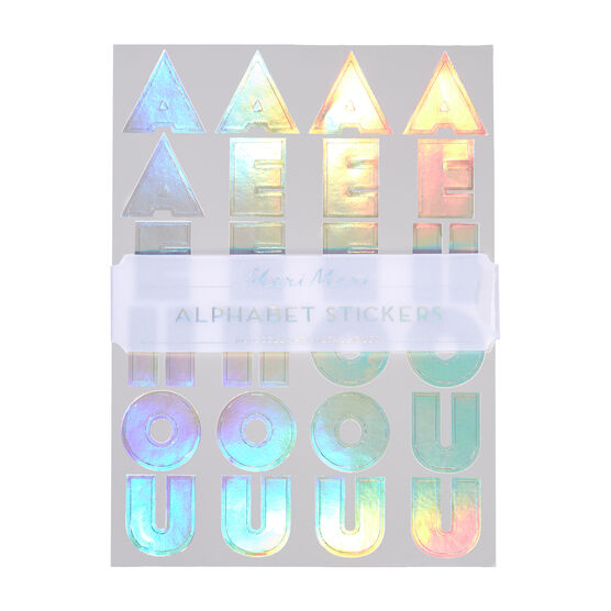 Holographic alphabet stickers
