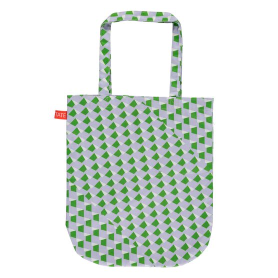 Laura Spring Geometric purple and green tote bag
