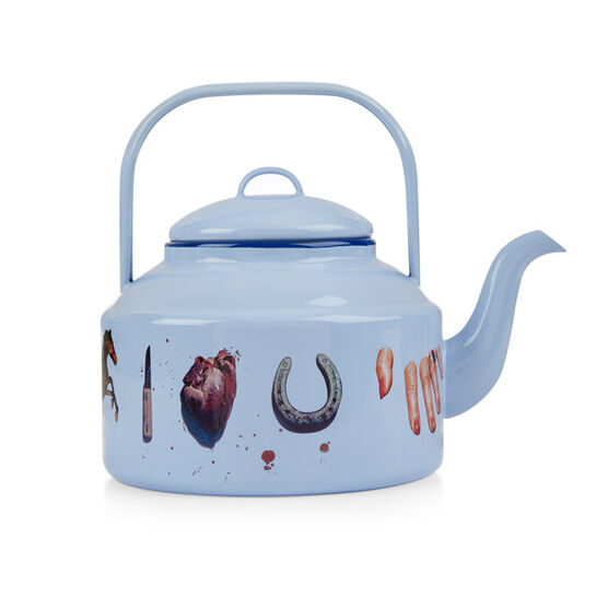 Blue enamel kettle