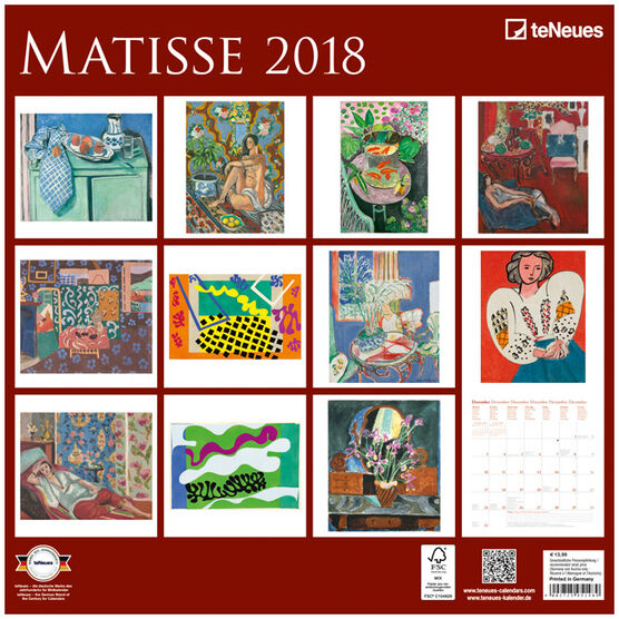 Matisse  2018 calendar
