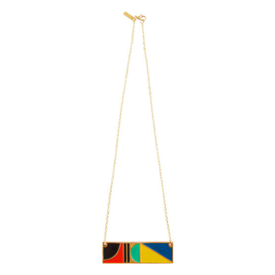 Tom Pigeon rectangle enamel necklace