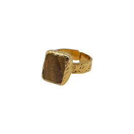 Single stone brass ring