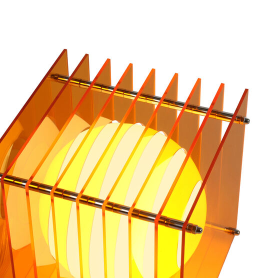 Lop small square orange lamp