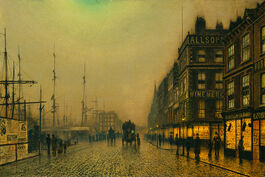 Grimshaw: Liverpool Quay by Moonlight