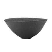 Textured black ceramic bowl