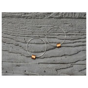 Silver and copper Ferrule hoop earrings