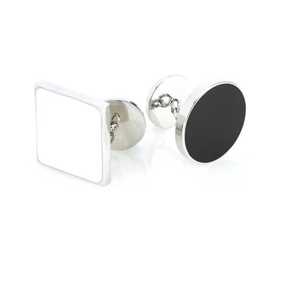 Circle and square boxed cufflinks