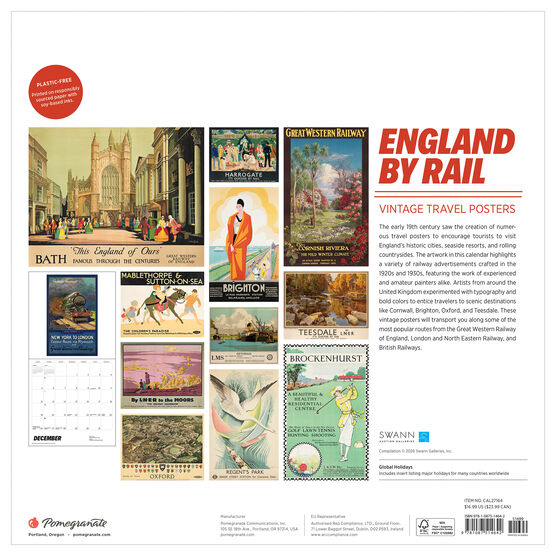 England By Rail: Vintage Travel Posters Calendar 2027
