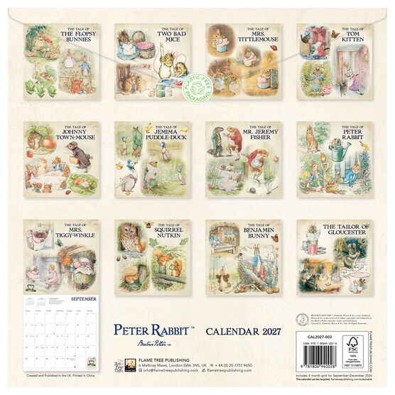Peter Rabbit Calendar 2027