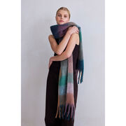Dusky Lilac checked wide scarf
