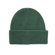 Green knit beanie hat