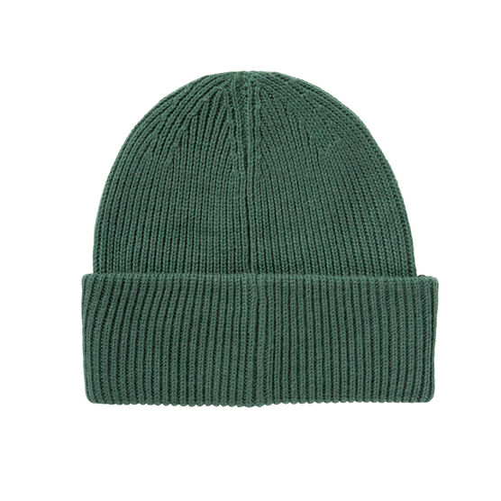 Green knit beanie hat