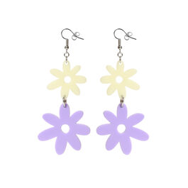 Flower Power vanilla & lilac drop earrings