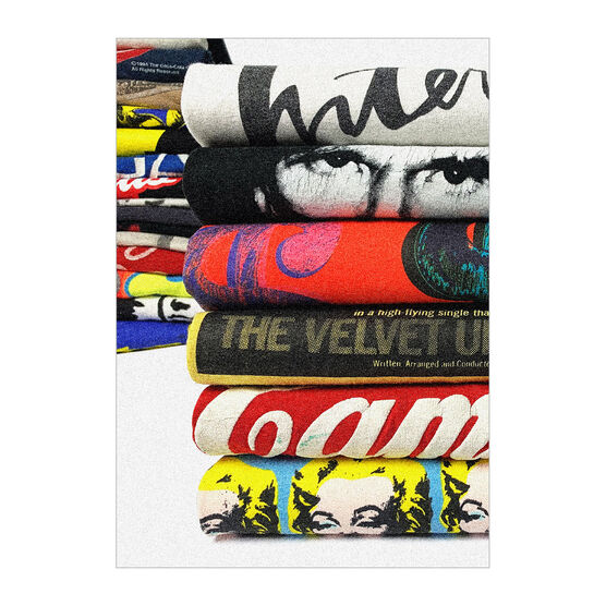 Andy Warhol Zine by Unified Goods stack of t-shirts