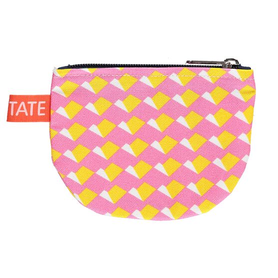 Laura Spring geometric pink and yellow purse