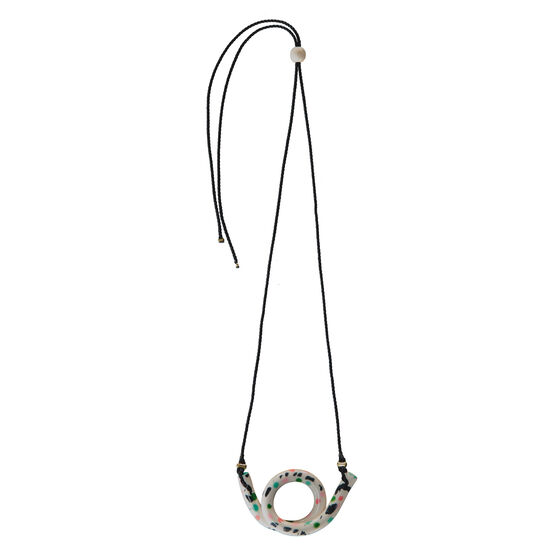 Ceramic Peony loop necklace