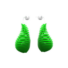Green Helix 3D printed earrings
