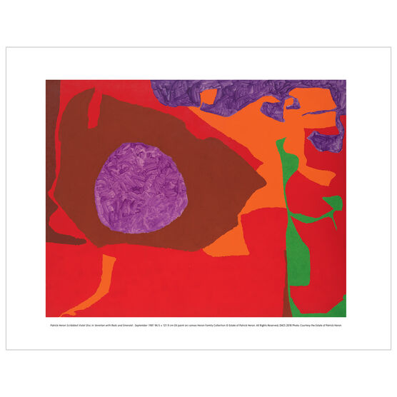 Patrick Heron: Scribbled Violet Disc in Venetian with Reds and Emerald : September 1981 mini print