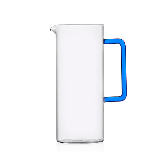 Tube jug with blue handle