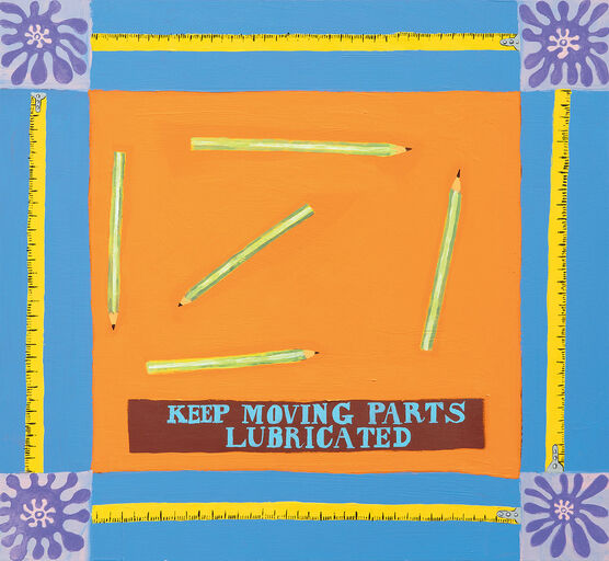 Lubaina Himid: Metal Handkerchief - Pencil/Measure