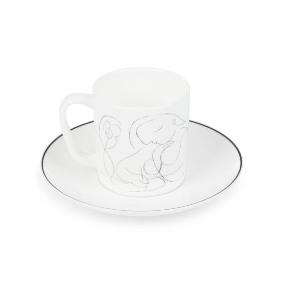 Picasso Woman with Flower Writing espresso cup and saucer