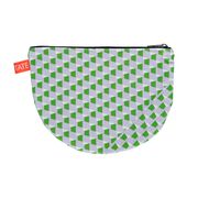 Laura Spring geometric purple and green pouch